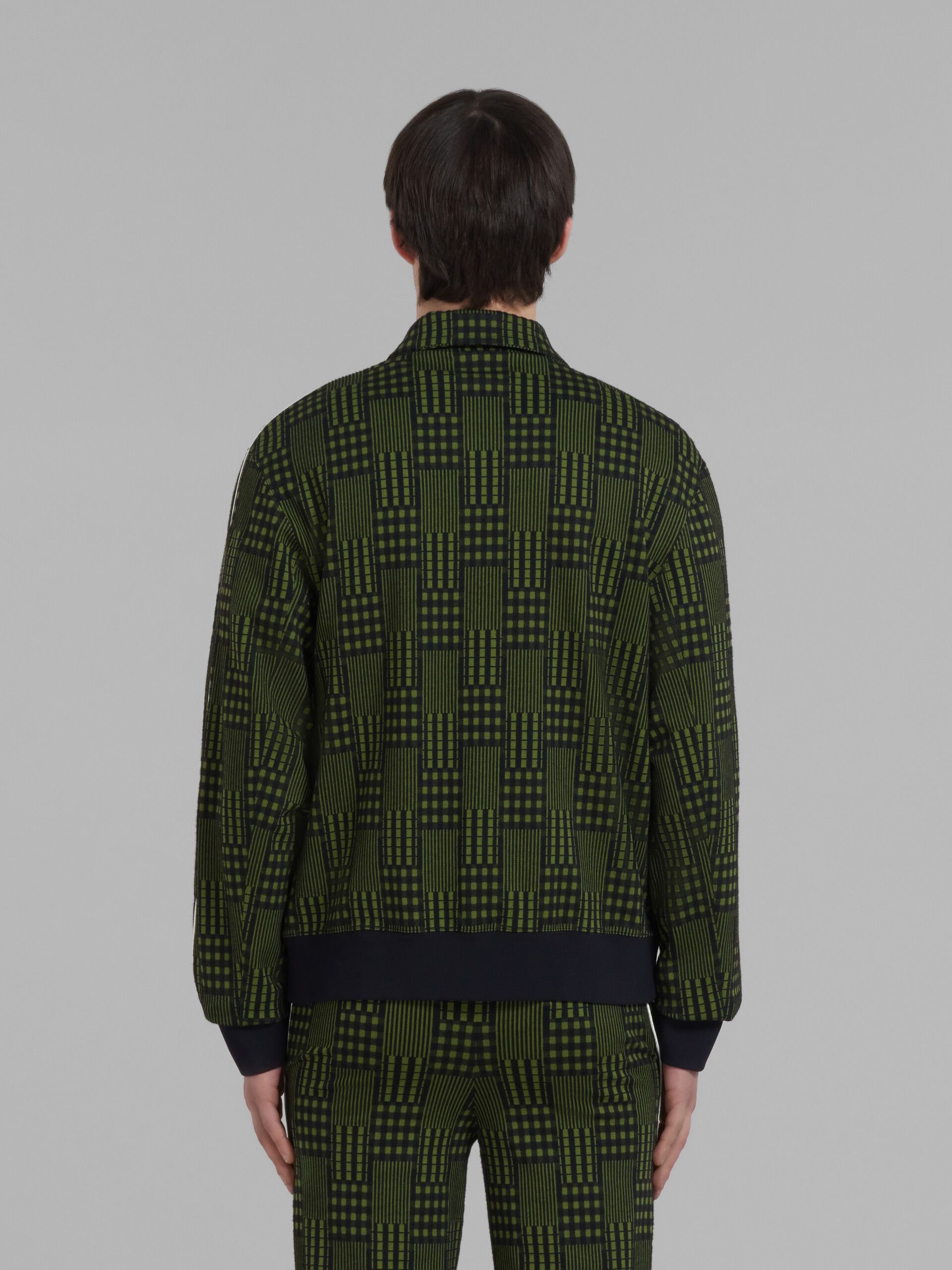 Marni o1w1db10125 Jersey Jacket With Checks And Stripes in Green Size US L / EU 52-54 / 3 - 4 Thumbnail