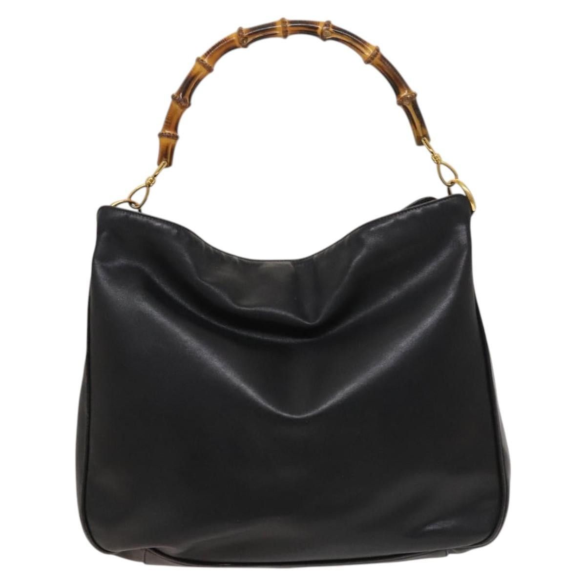 Gucci GUCCI Bamboo Shoulder Bag Leather Black Gold 001 1014 1577 0 Size ONE SIZE - 3 Thumbnail