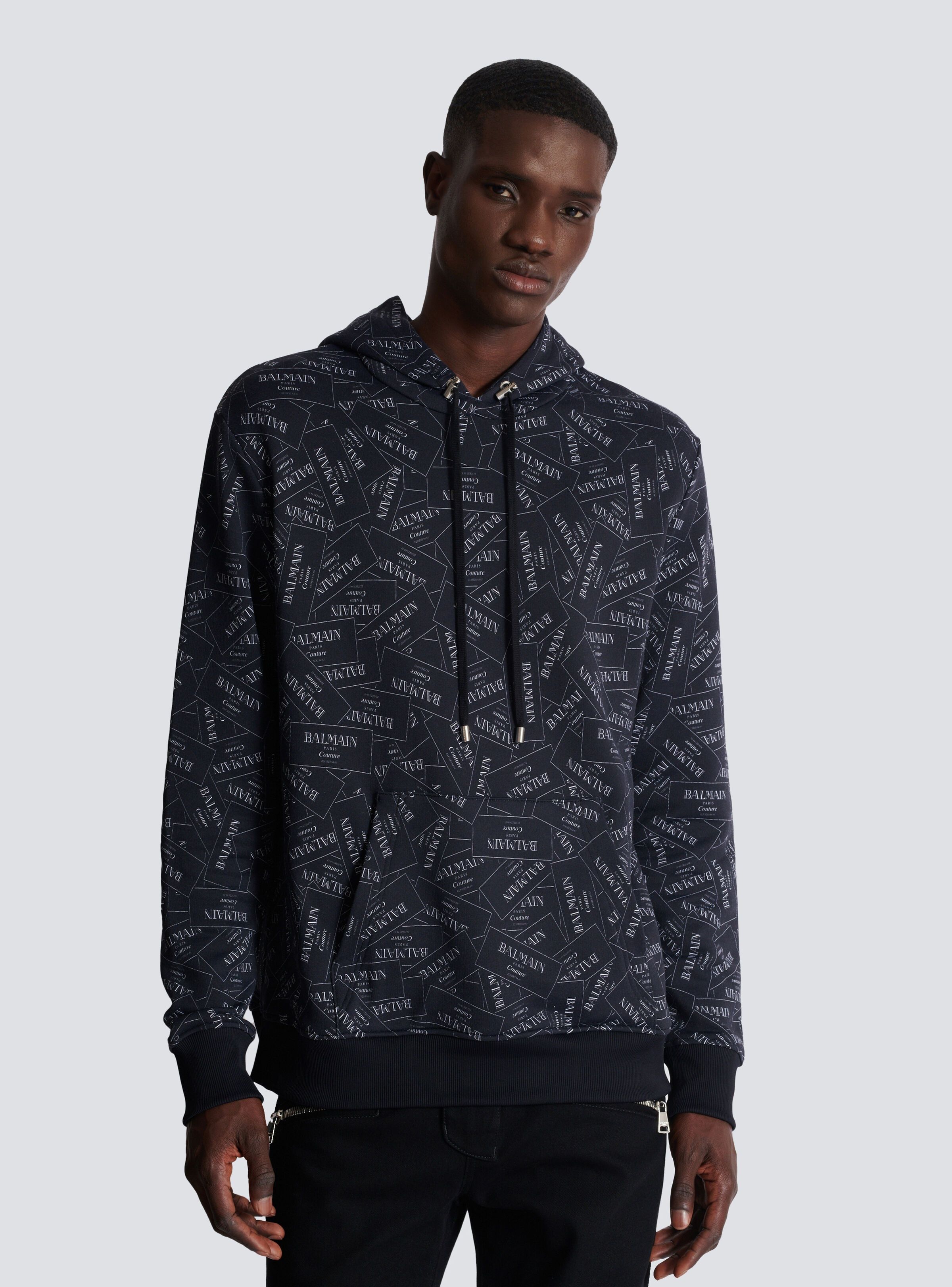 Balmain o1mt1gz0126 Balmain AO Couture Label Hoodie in Black Size US M / EU 48-50 / 2 - 6 Thumbnail