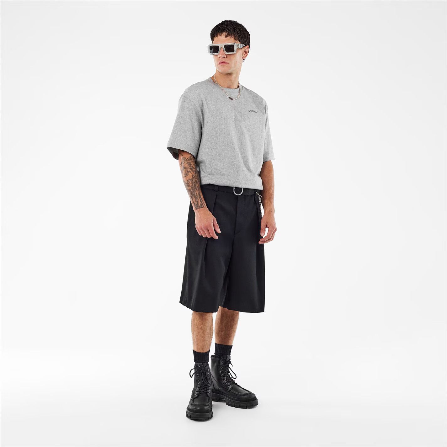 Off-White o1g2r1mq0226 Windy Arrow Skate Oversized T-Shirt In Gray Size US XXL / EU 58 / 5 - 6 Thumbnail
