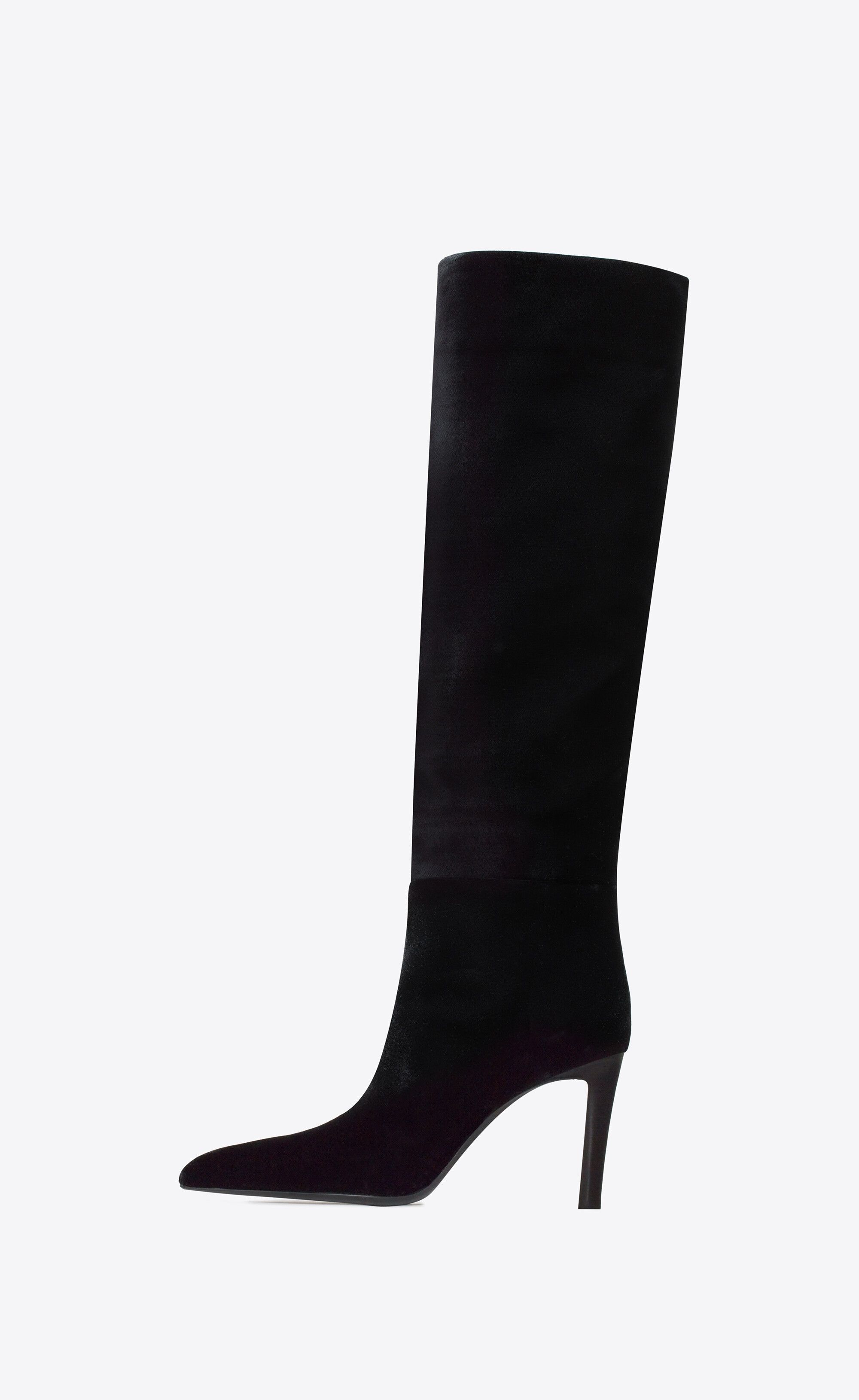 Saint Laurent Paris o1s1wg111224 Kidd Boots in Velvet in Black Size US 8 / IT 38 - 4 Thumbnail