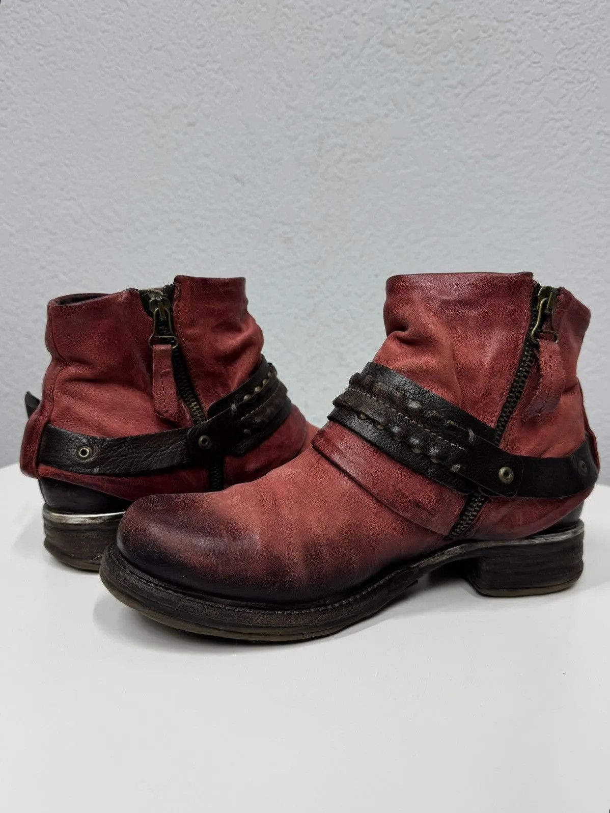 If Six Was Nine Vintage Leather Boots A S 98 Ankle Hight shoes Guidi Style Size US 7 / IT 37 - 9 Thumbnail