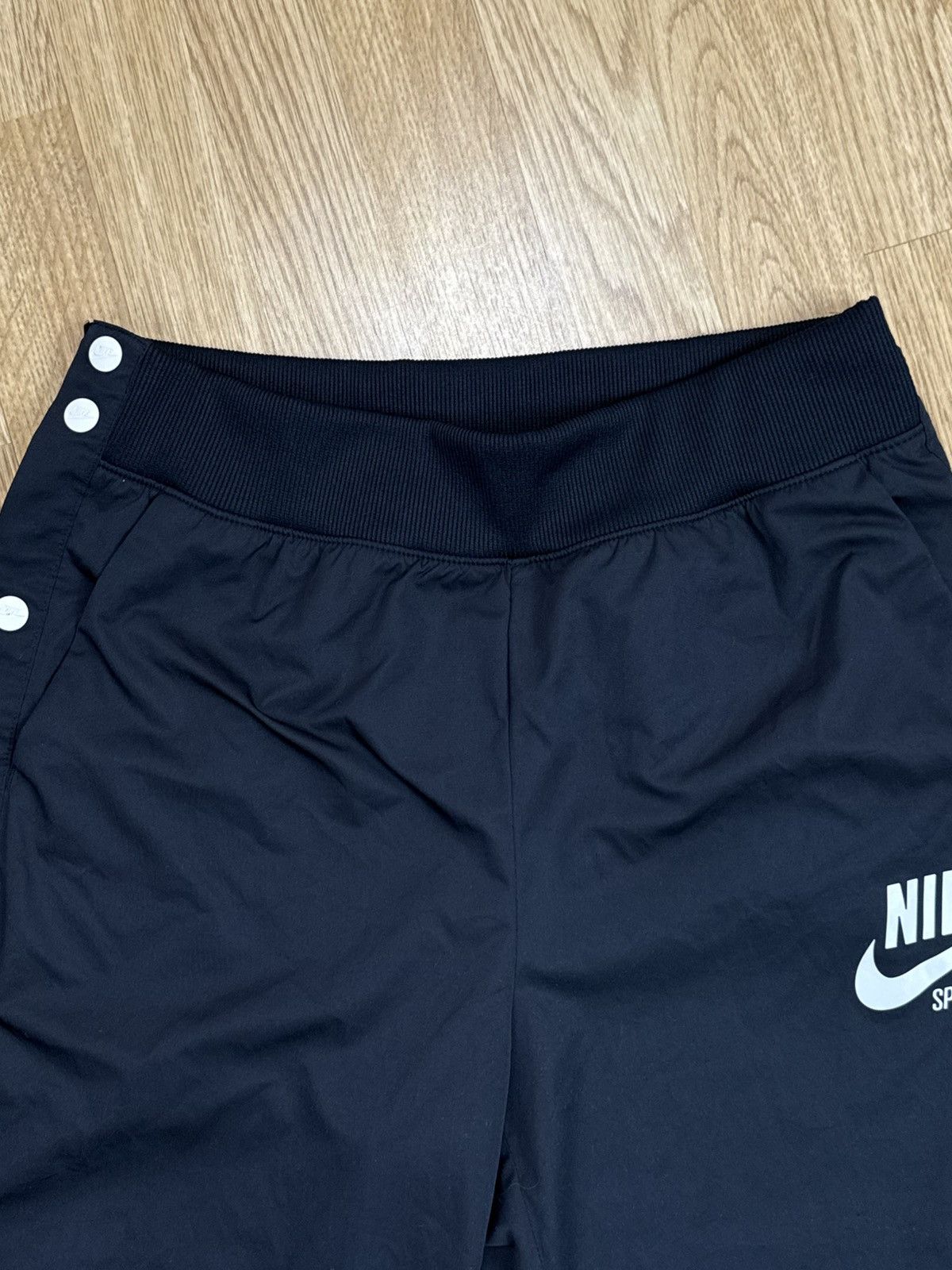 Vintage Y2K Nike Black Track Pants Metal Buttons