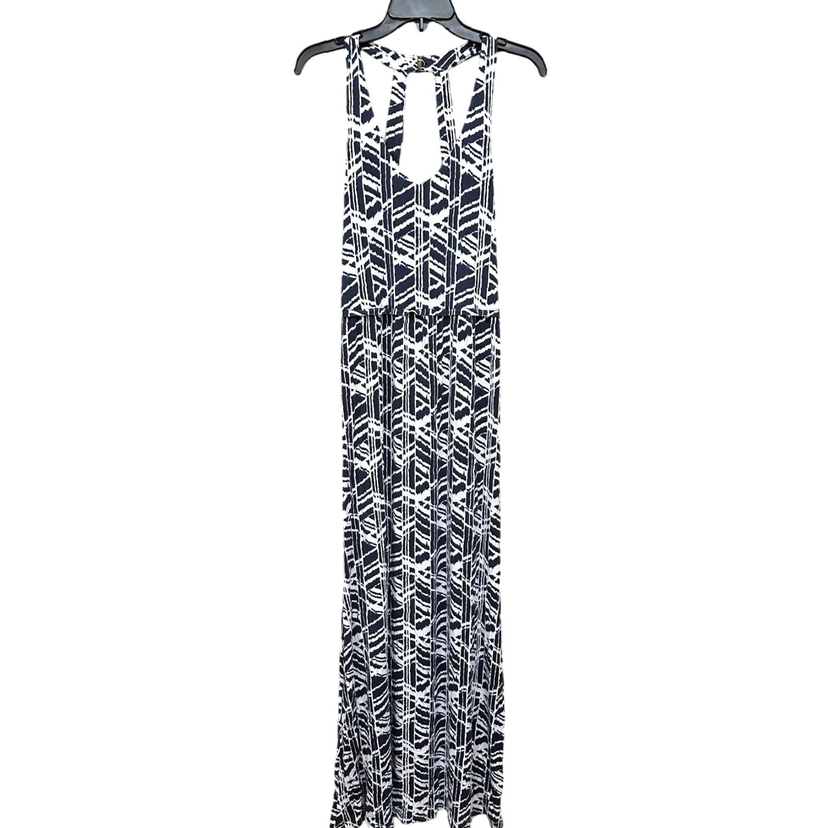 Vintage Tart Maxi Dress Women L Blue White Geometric Print Sleeveless Open Back Geometric Print Maxi Dress Women L Blue White Sleeveless Open Back Size L / US 10 / IT 46 - 2 Thumbnail