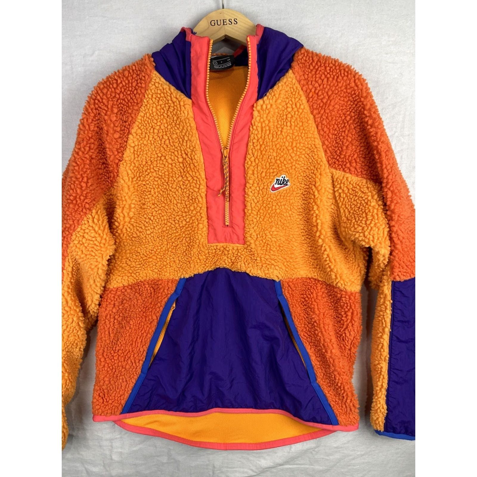 Nike Nike Jacket Mens Small Orange 1/2 Zip Hooded Fleece Sherpa Deep Pile Sportswear Jacket Size US S / EU 44-46 / 1 - 2 Thumbnail