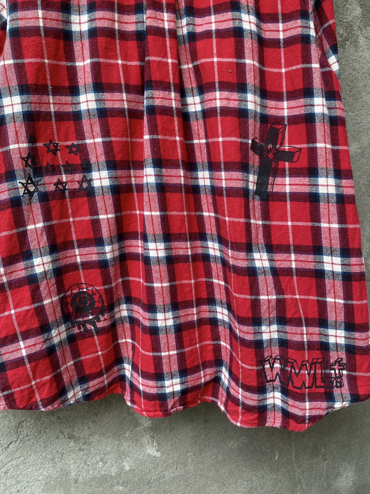 If Six Was Nine × Japanese Brand × Le Grande Bleu (L.G.B.) Japanes World wide love studded plaid button shirt Size US M / EU 48-50 / 2 - 6 Thumbnail