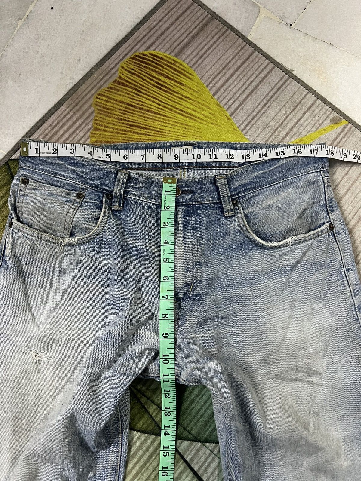 Edwin × Japanese Brand 💥Baggy💥Vintage Edwin 505zx Dirty Selvedge Jeans Size US 34 / EU 50 - 16 Thumbnail
