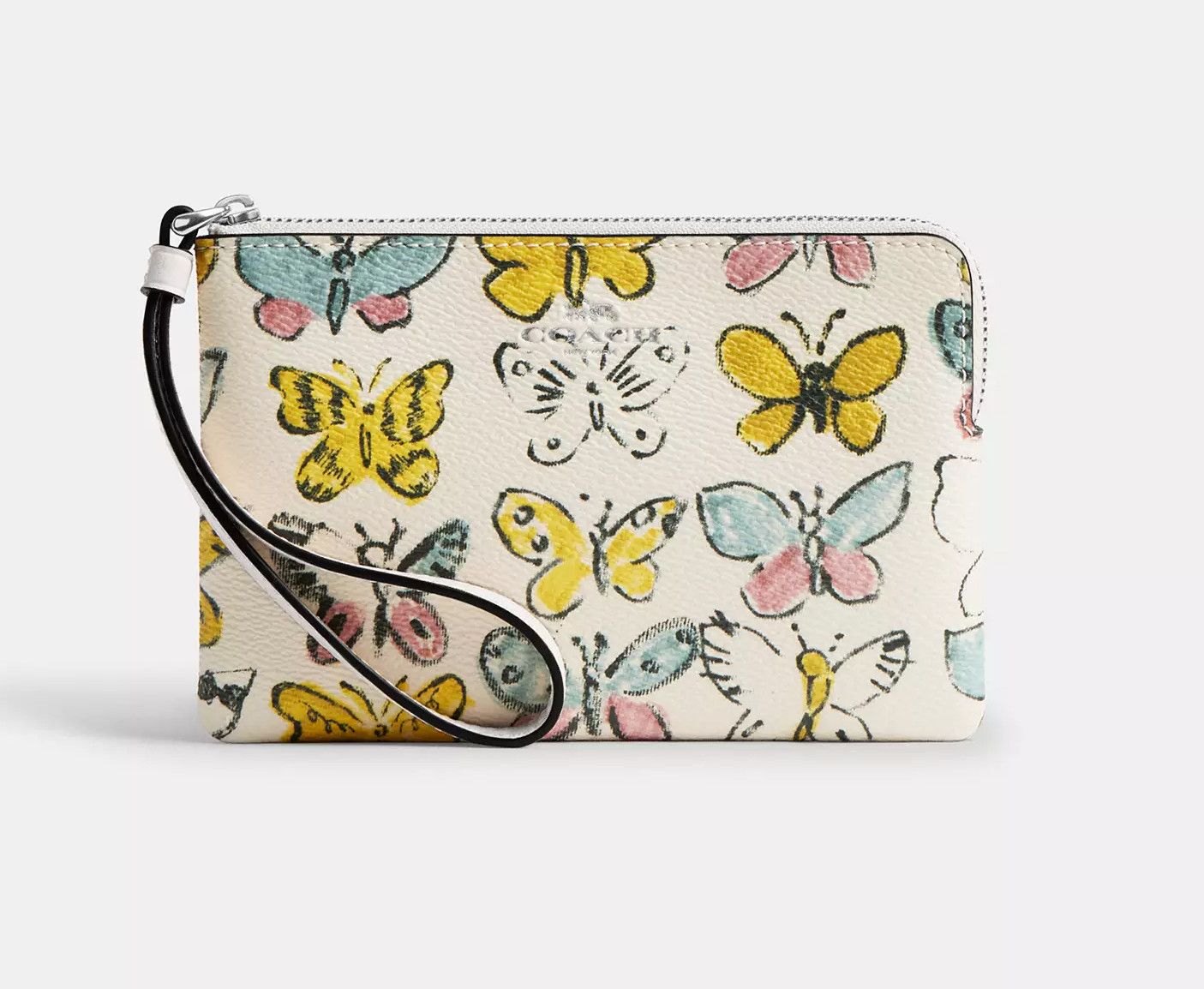 Coach Corner Zip Wristlet With Butterfly Print CAQ55 Size ONE SIZE - 2 Thumbnail