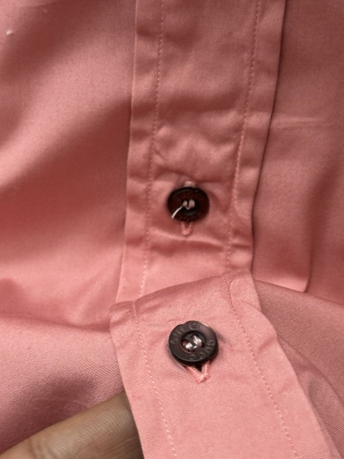 Gucci Gucci Panelled Button Heavy Cotton Up Shirt (Dusky Pink) Size US S / EU 44-46 / 1 - 6 Thumbnail