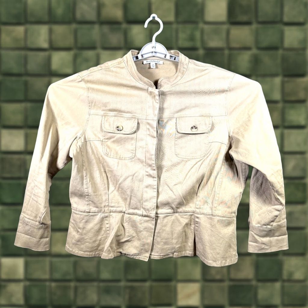 Vintage North Style Basic Jacket Women's 1X Canvas Front Pockets Outdoor Casual Brown Jacket Size XL / US 12-14 / IT 48-50 - 1 Thumbnail