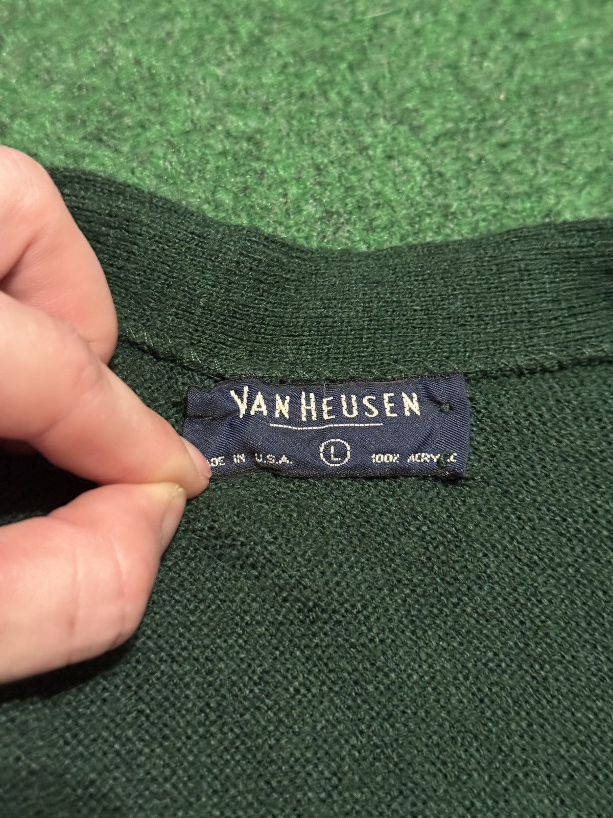 Van Heusen Vintage Van Heusen Pine Large Cardigan Lrg 70s Sweater Size US L / EU 52-54 / 3 - 2 Thumbnail