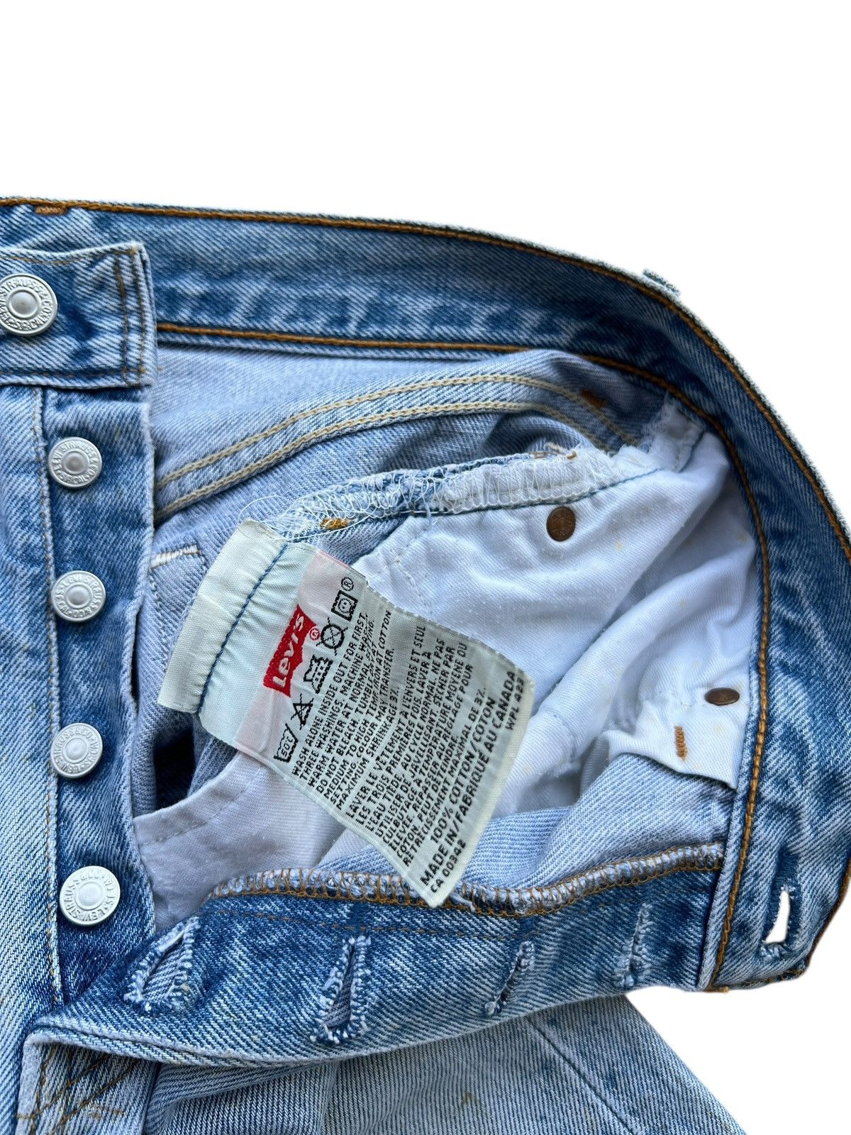 Levi's Vintage 90s Levi’s 501 USA Stone Wash Denim Jeans 30x30 Size 30" / US 8 / IT 44 - 9 Thumbnail