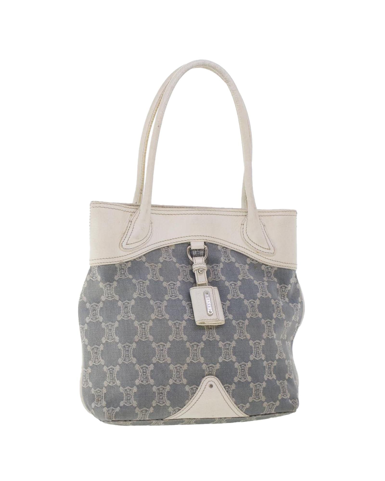 image of Celine Blue Macadam Canvas Tote Bag, Women's