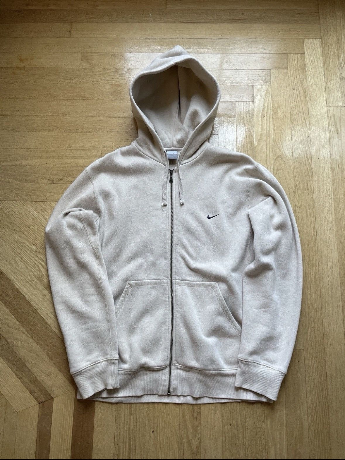 Nike Vintage 00’s Nike Y2K Zip Up Hoodie Jacket Beige Size XL Size US XL / EU 56 / 4 - 1 Thumbnail