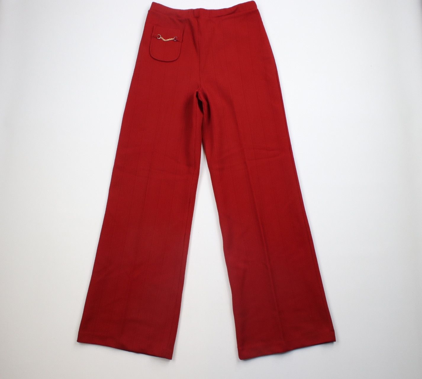 Image of Vintage 60S 70's Streetwear Knit Bell Bottoms Pants Red Usa, Women's (Size 36)