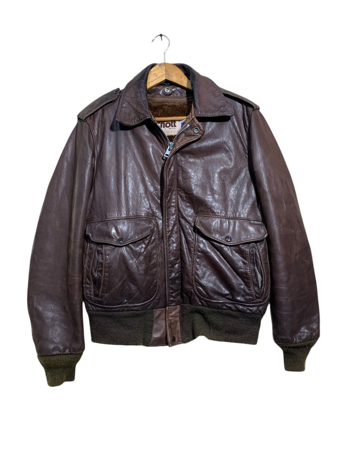 Schott 🔥VTG SCHOTT NYC LEATHER JACKET TYPE A-2 USAF Size US M / EU 48-50 / 2 - 2 Thumbnail