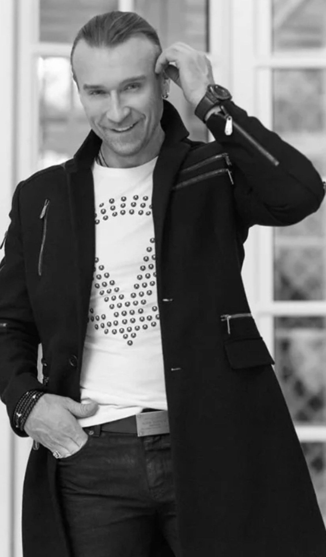 Philipp Plein Philipp Plein Black Wool Coat with Zipper Size US S / EU 44-46 / 1 - 1 Thumbnail
