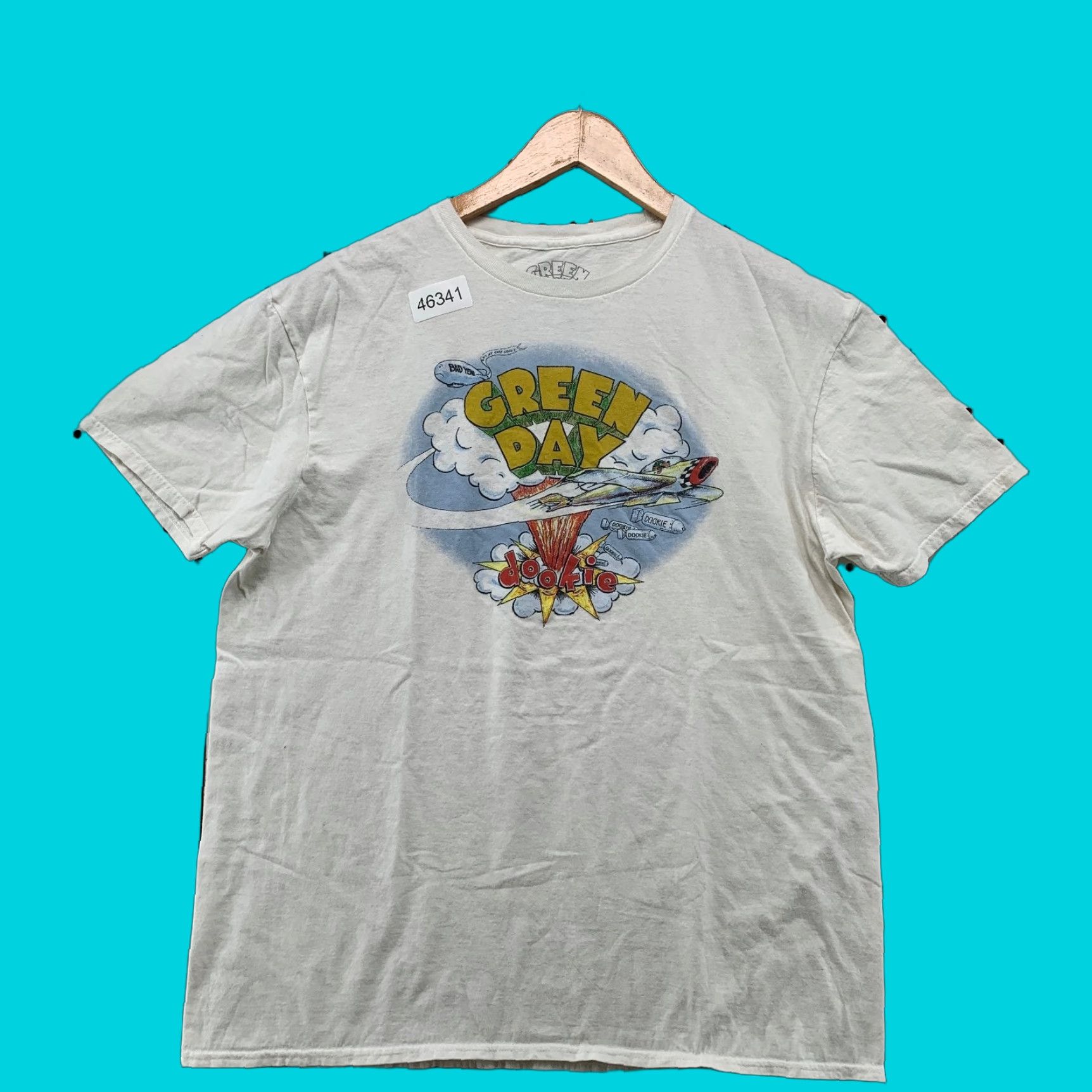 Vintage Green Day Dookie Shirt Mens L White Band Music Tee Shirt Airplane Size US L / EU 52-54 / 3 - 1 Thumbnail