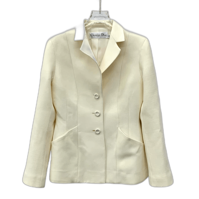 Dior Christian Dior Beige Wool Blazer Jacket Size XS / US 0-2 / IT 36-38 - 1 Thumbnail