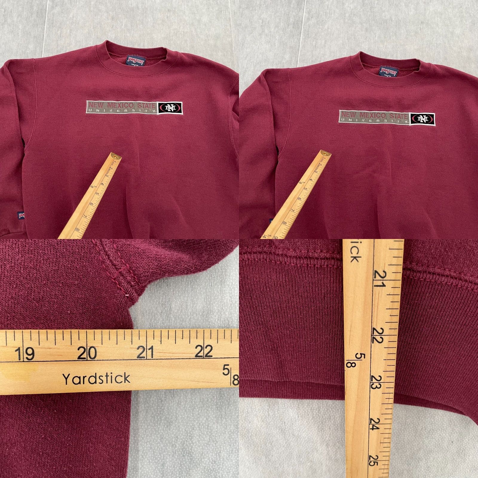 Jansport VINTAGE New Mexico State University Sweater Pullover Adult Small Burgundy Aggies 90s College Men Size US S / EU 44-46 / 1 - 8 Thumbnail