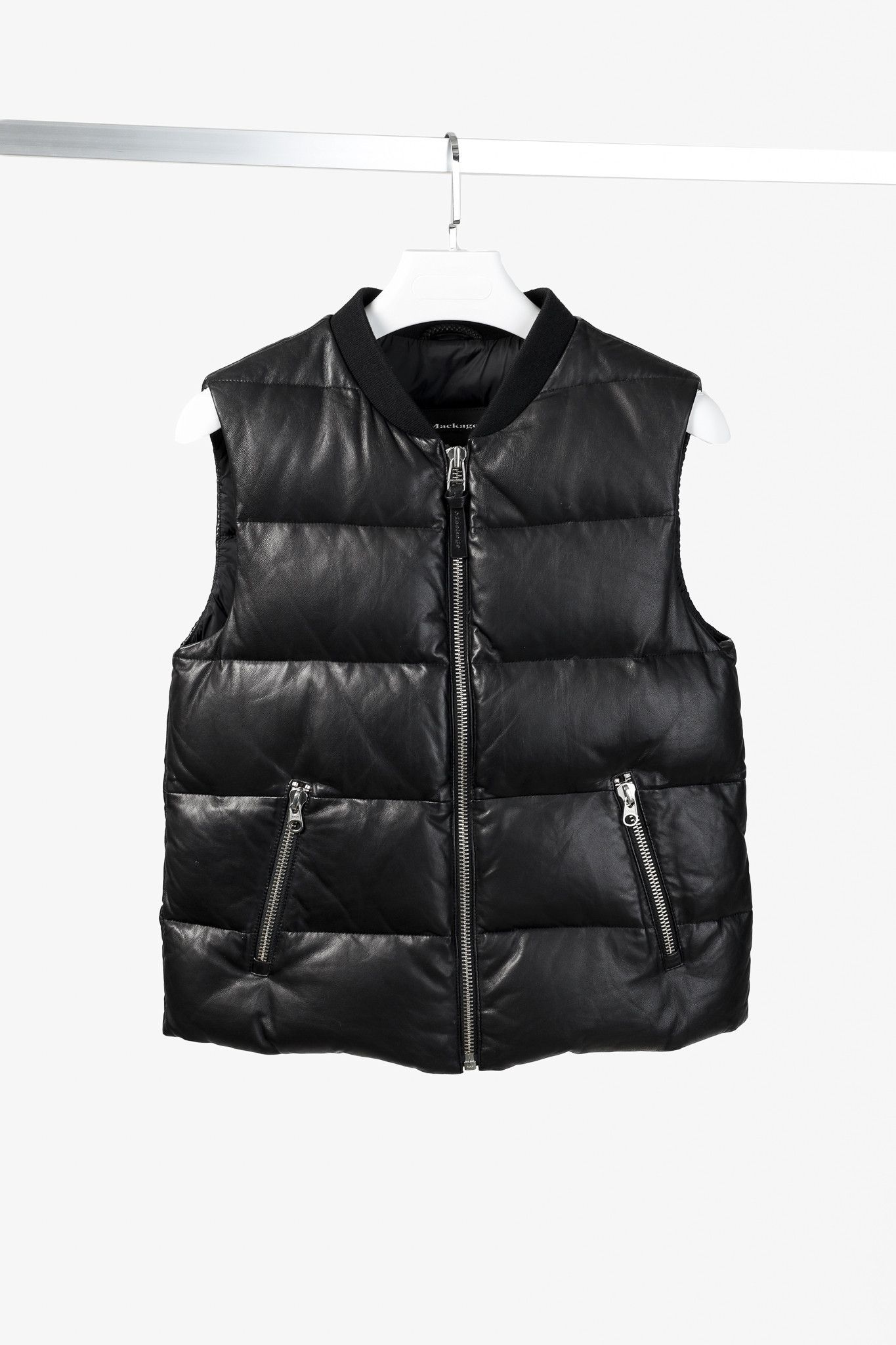 Mackage Mackage Black Leather Down-Filled Puffer Vest Size S / US 4 / IT 40 - 1 Thumbnail