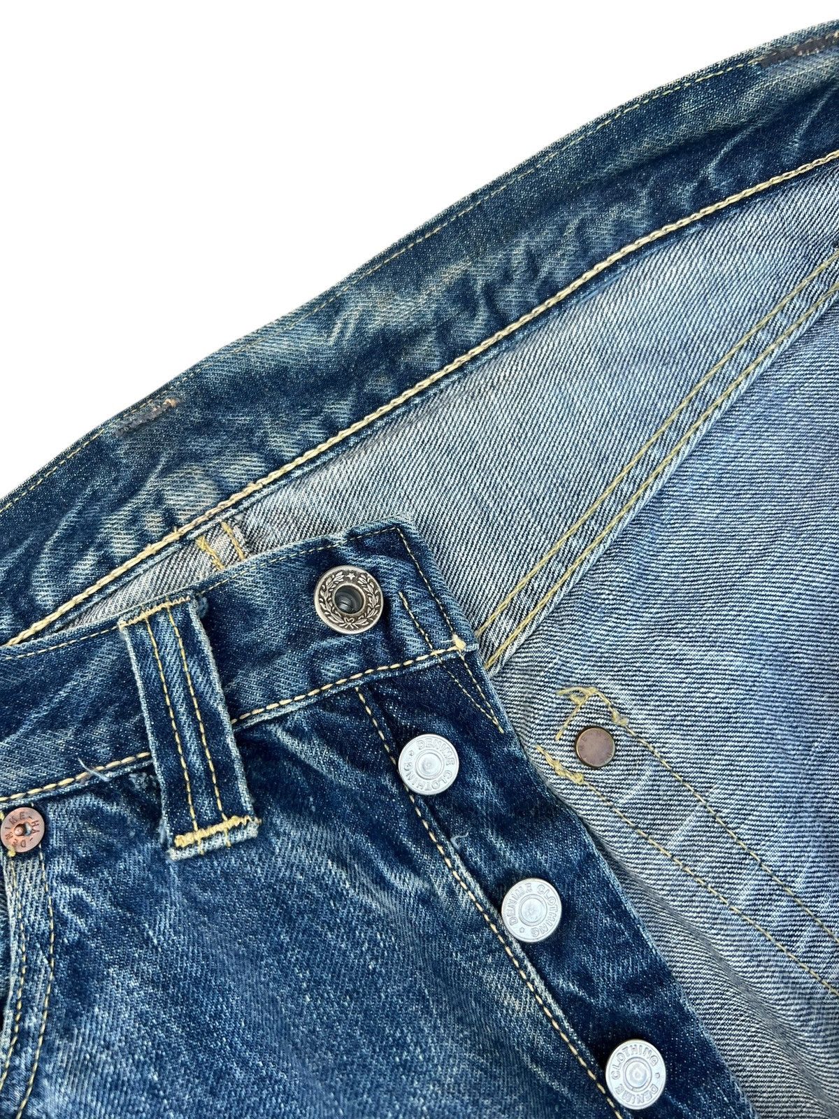 Denime RARE! Vintage DENIME ORIZZONTI Aging Denim Selvedge Jeans Size US 31 - 7 Thumbnail