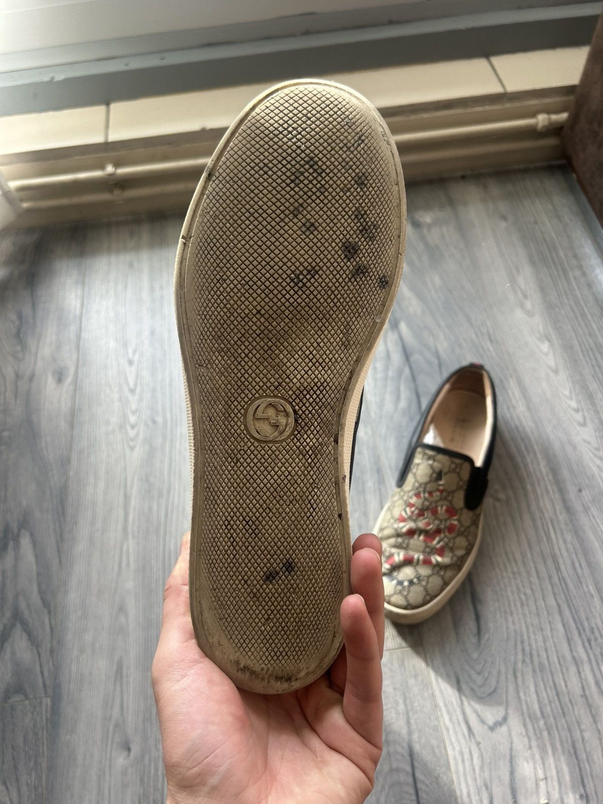 Gucci Gucci GG Supreme Snake Slip-On Sneakers Size US 10 / EU 43 - 7 Thumbnail
