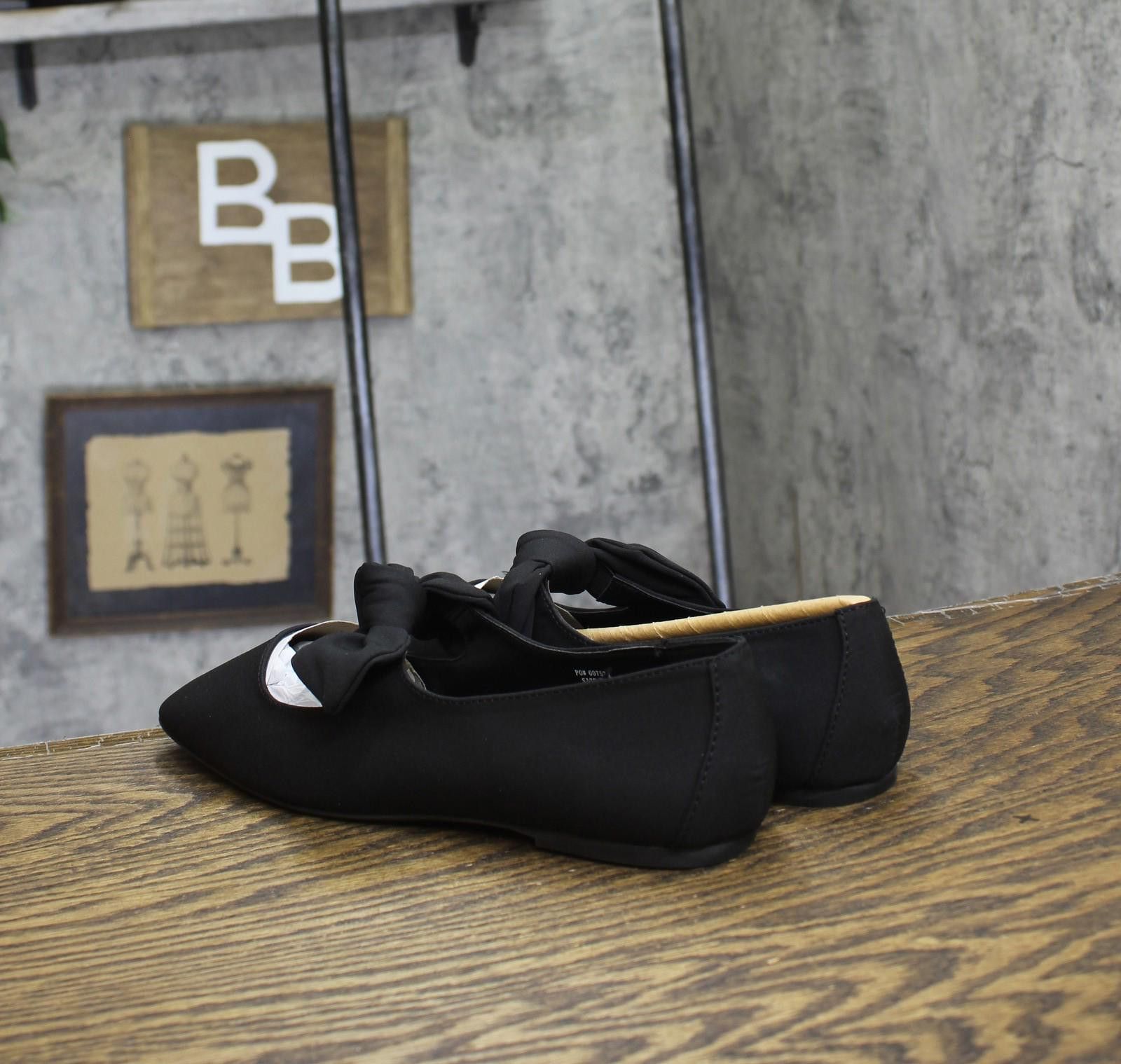 Nwt Journee Collection Ballet Flat Bow Tie Flats Black 8.5m