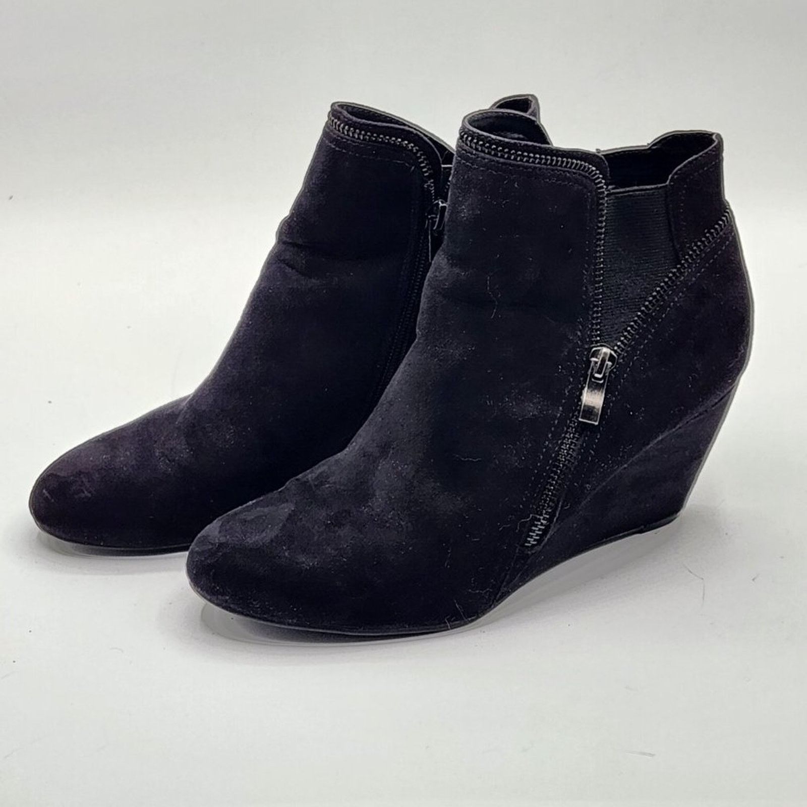 Indigo Black Suede Wedge Ankle Boot by Indigo Rd. Size US 10 / IT 40 - 5 Thumbnail