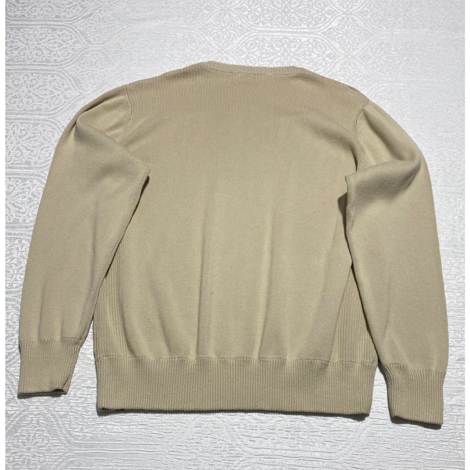 Levi's Levi's Crewneck Knit Sweater Pullover Mens Large Beige Cotton Knit Ribbed Hem Cuffs Size US L / EU 52-54 / 3 - 4 Thumbnail
