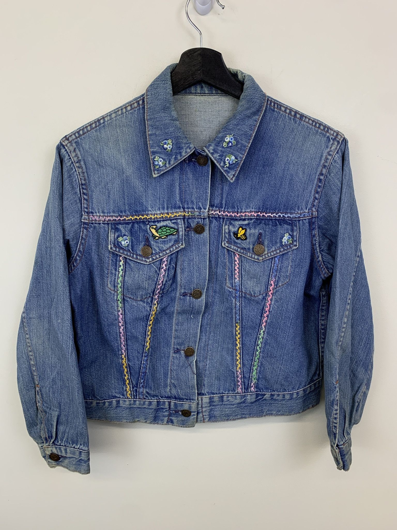 Levi's Vintage 1990s Animal Embroider Denim Jacket Size S Size US S / EU 44-46 / 1 - 1 Thumbnail