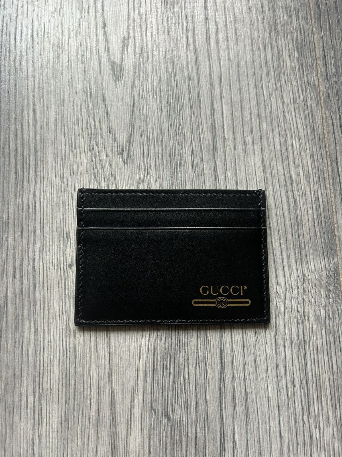 Gucci Black Leather Cardholder with Gold Logo Size ONE SIZE - 1 Thumbnail