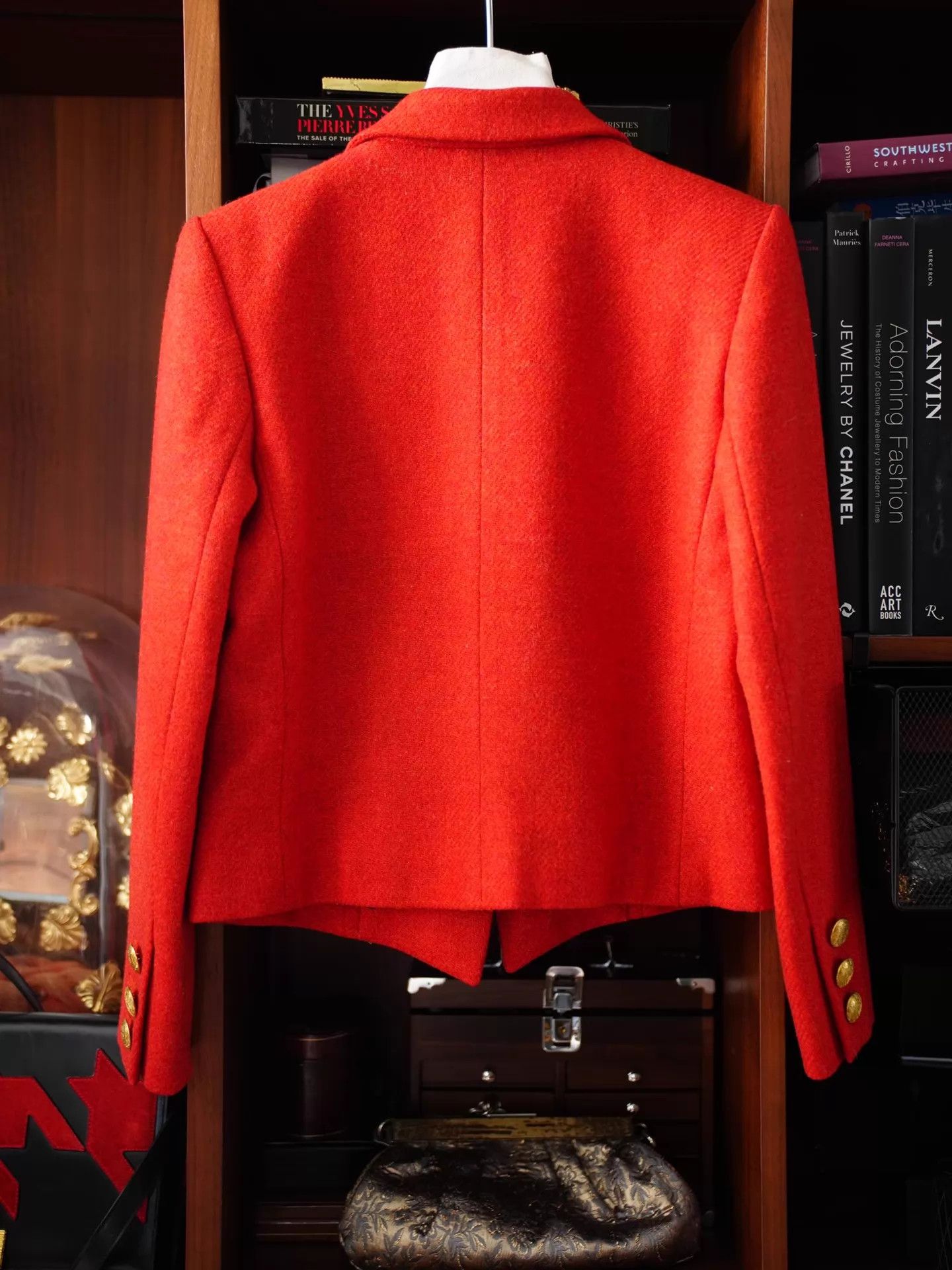Yves Saint Laurent YSL Rive Gauche 1990s Orange Wool Short Blazer Size XS / US 0-2 / IT 36-38 - 3 Thumbnail