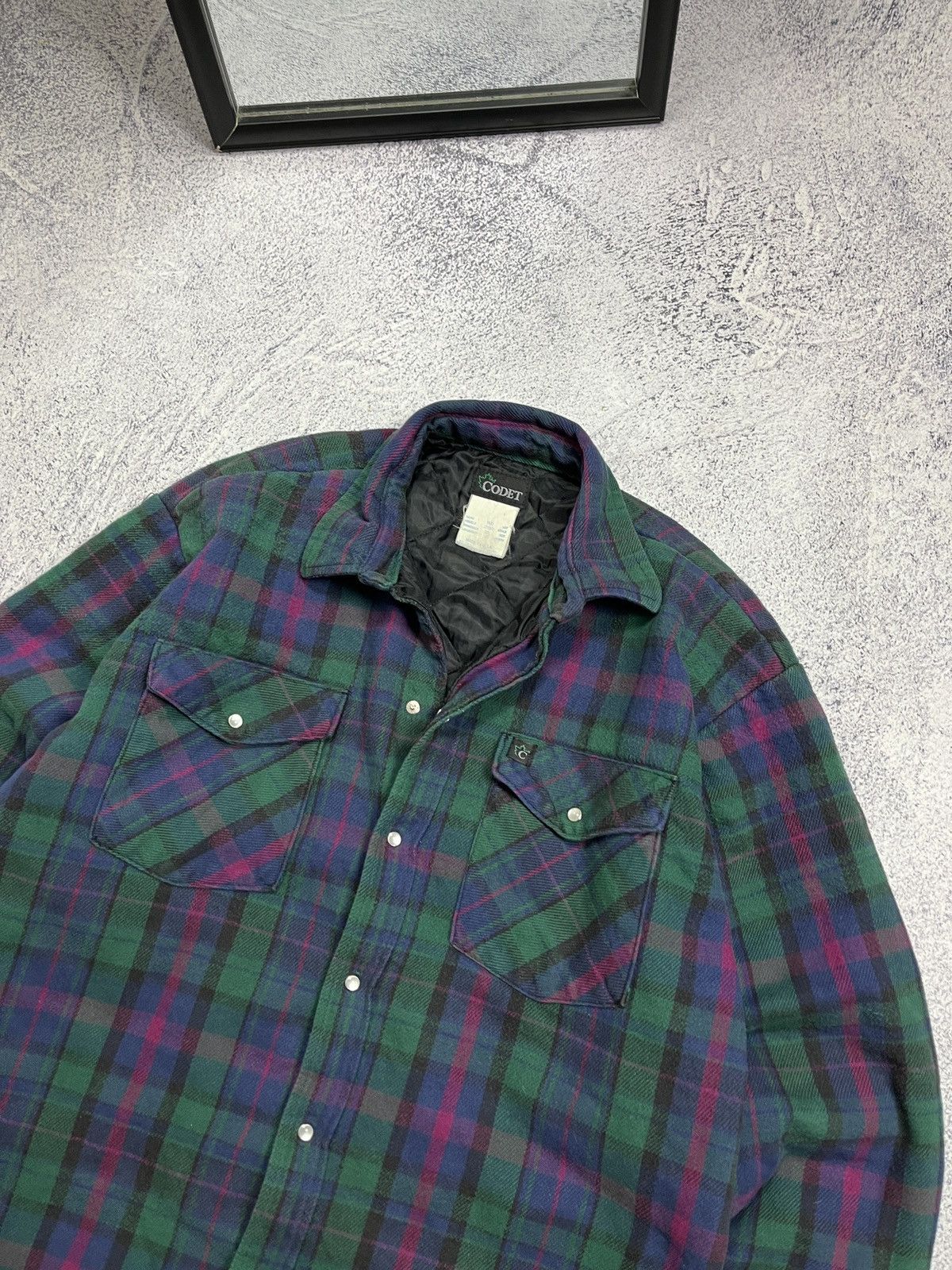 Flannel × Vintage Vintage 90’s Codet Made in USA Flannel Plaid Shirt Jacket Size US L / EU 52-54 / 3 - 6 Thumbnail