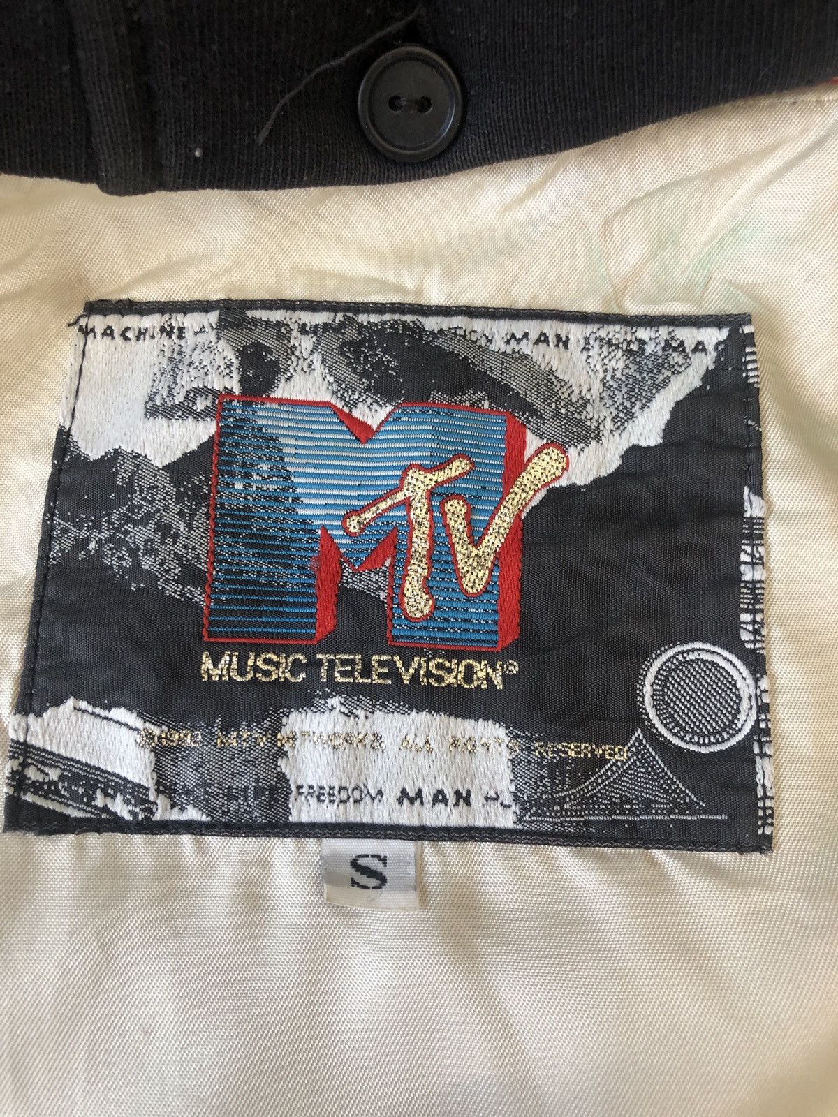 Mtv Rare 1992 MTV Networks Leather/Wool Varsity Jacket Size US S / EU 44-46 / 1 - 3 Thumbnail