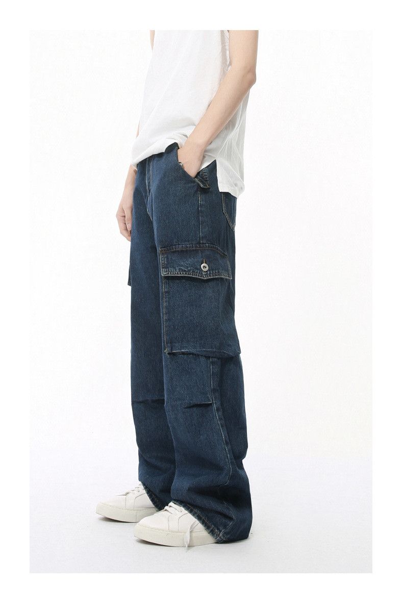 Japanese Brand × Jean Japanese retro multi-pocket straight-leg cargo jeans Size US 34 / EU 50 - 4 Thumbnail
