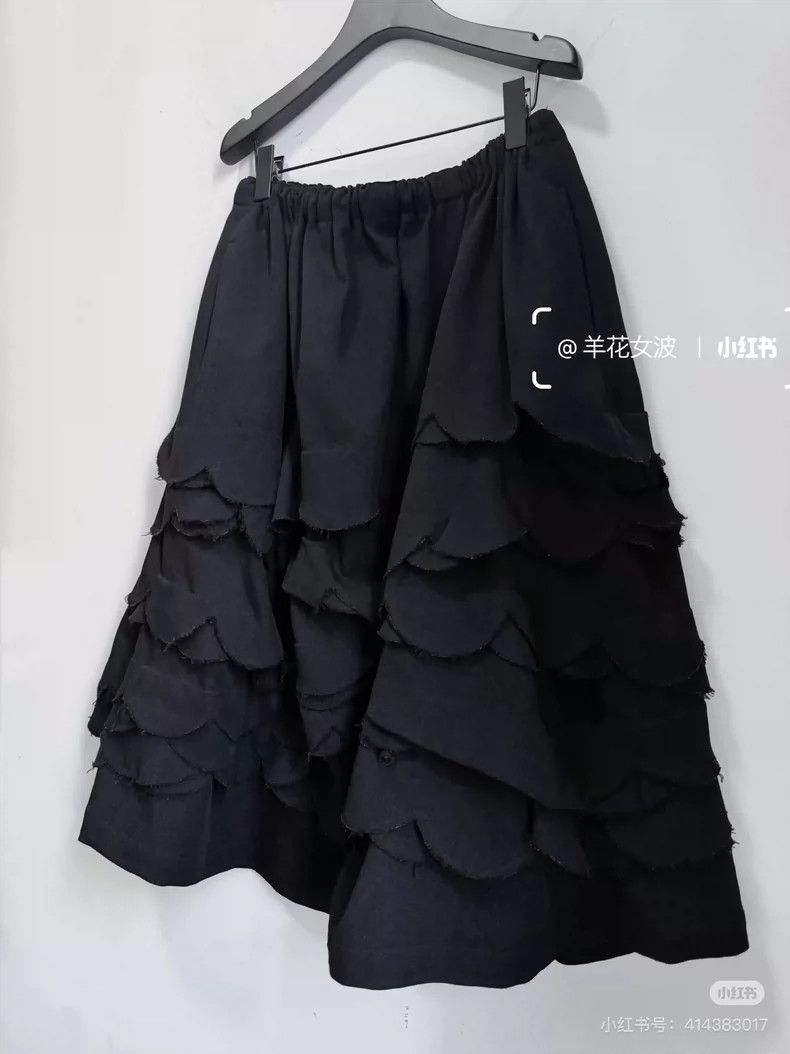 Comme des Garcons Comme Des Garcons size M Black multi-layered irregular pet Size 24" / US 00 / IT 34 - 2 Thumbnail