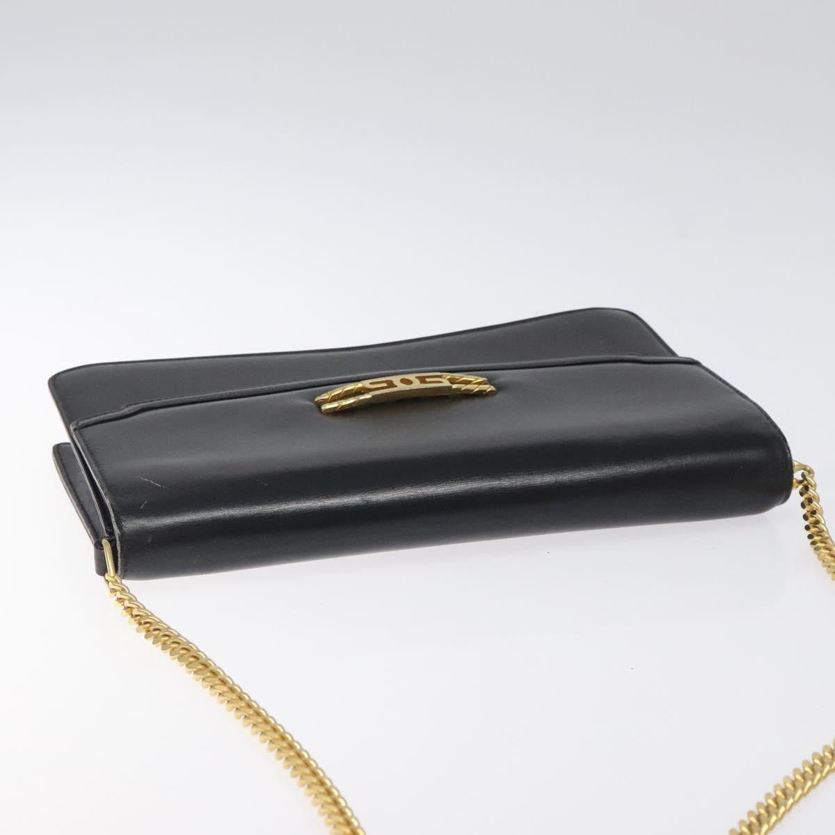 Gucci GUCCI Chain Shoulder Bag Leather Black Gold Size ONE SIZE - 6 Thumbnail