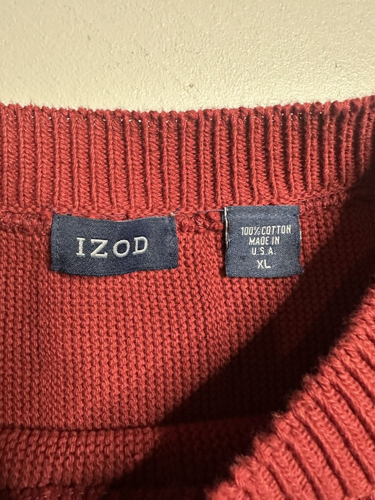 Izod Vintage 90s IZOD 100% Cotton Knit Sweater Made In USA Size US XL / EU 56 / 4 - 4 Thumbnail