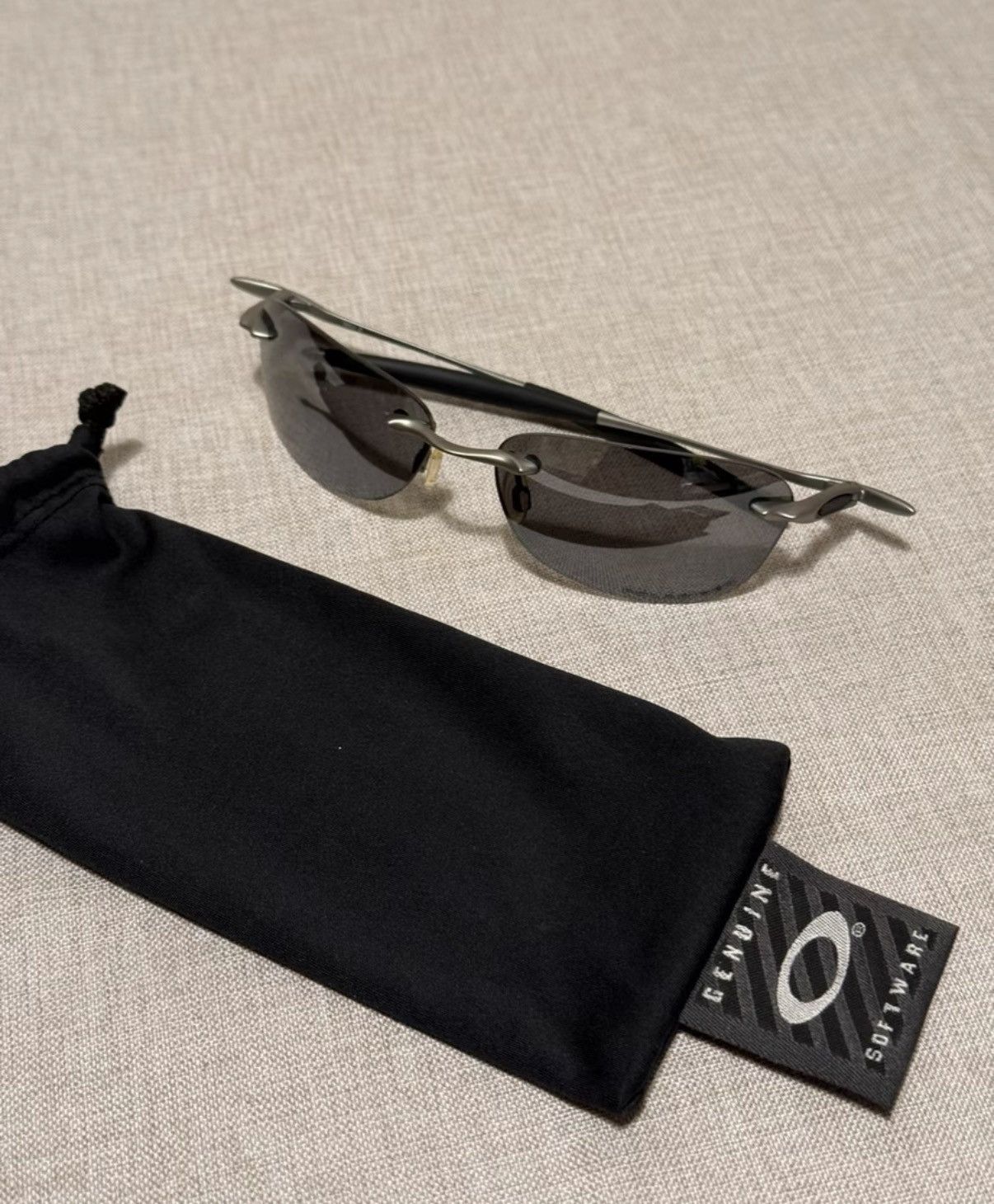 Oakley Oakley Why 8 Metallic Silver Rimless Sports Sunglasses K24 Size ONE SIZE - 7 Thumbnail