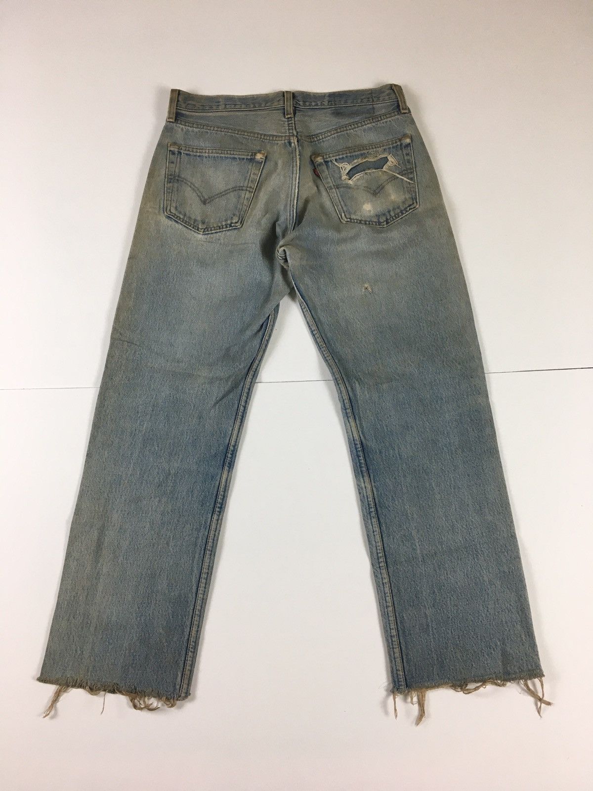 Levi's Vintage Clothing Vintage 90s Levis Distress Jeans Made in USA Size US 33 - 8 Thumbnail