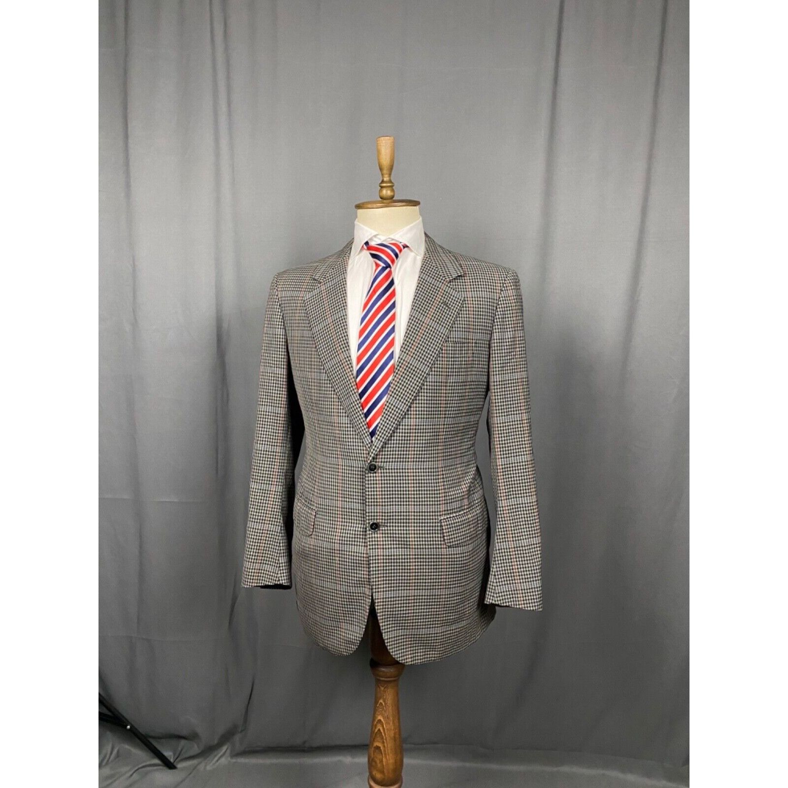 Brioni Brioni Men's Gray Checked Wool Blazer Sportcoat Jacket Size Size 50R - 2 Thumbnail