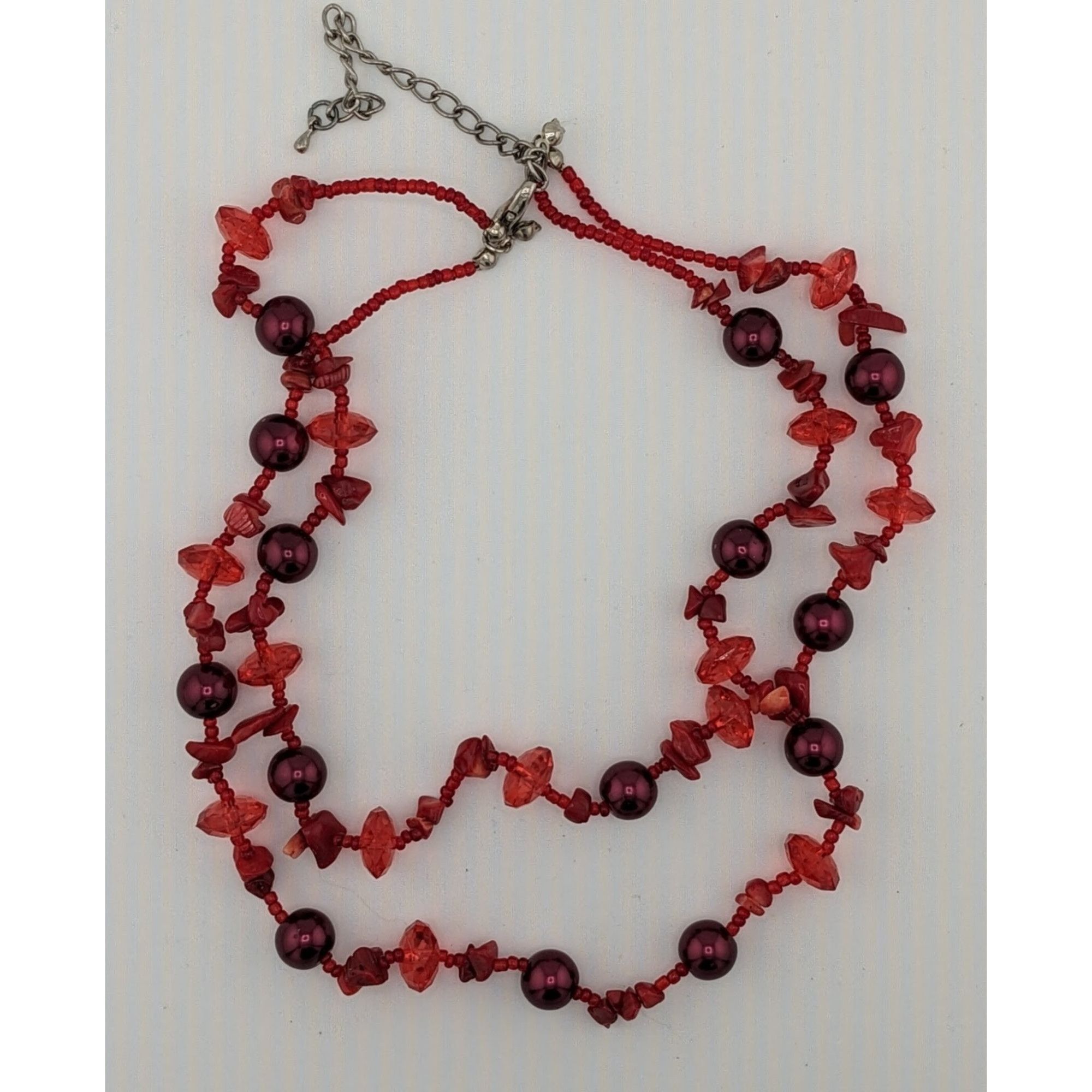 Other Vintage Red Beaded Glass Shell And Pearl Beaded Necklace Size ONE SIZE - 4 Thumbnail
