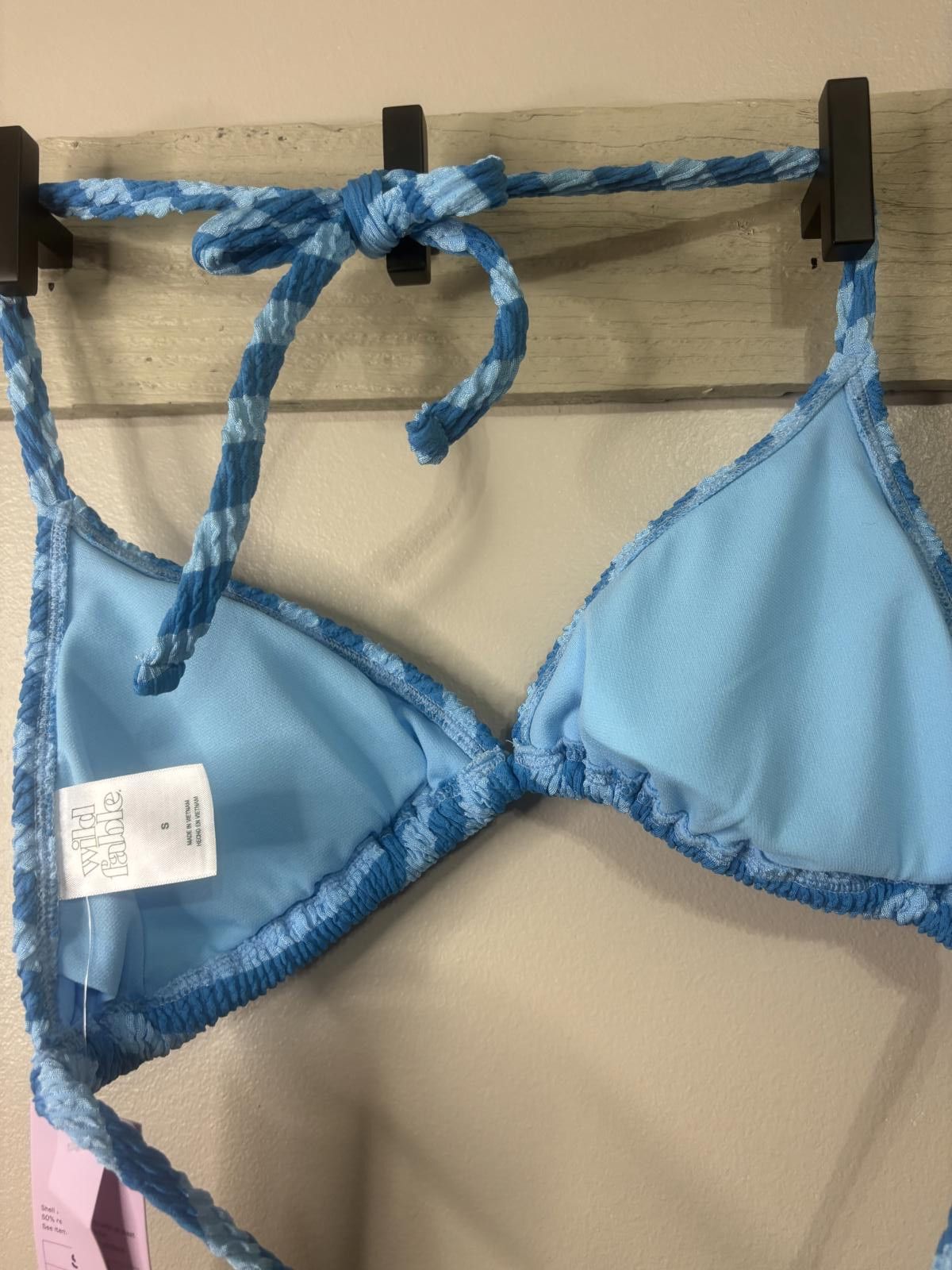 Designer Wild Fable Striped Bikini Top - Blue/Light Blue Small Size ONE SIZE - 2 Thumbnail