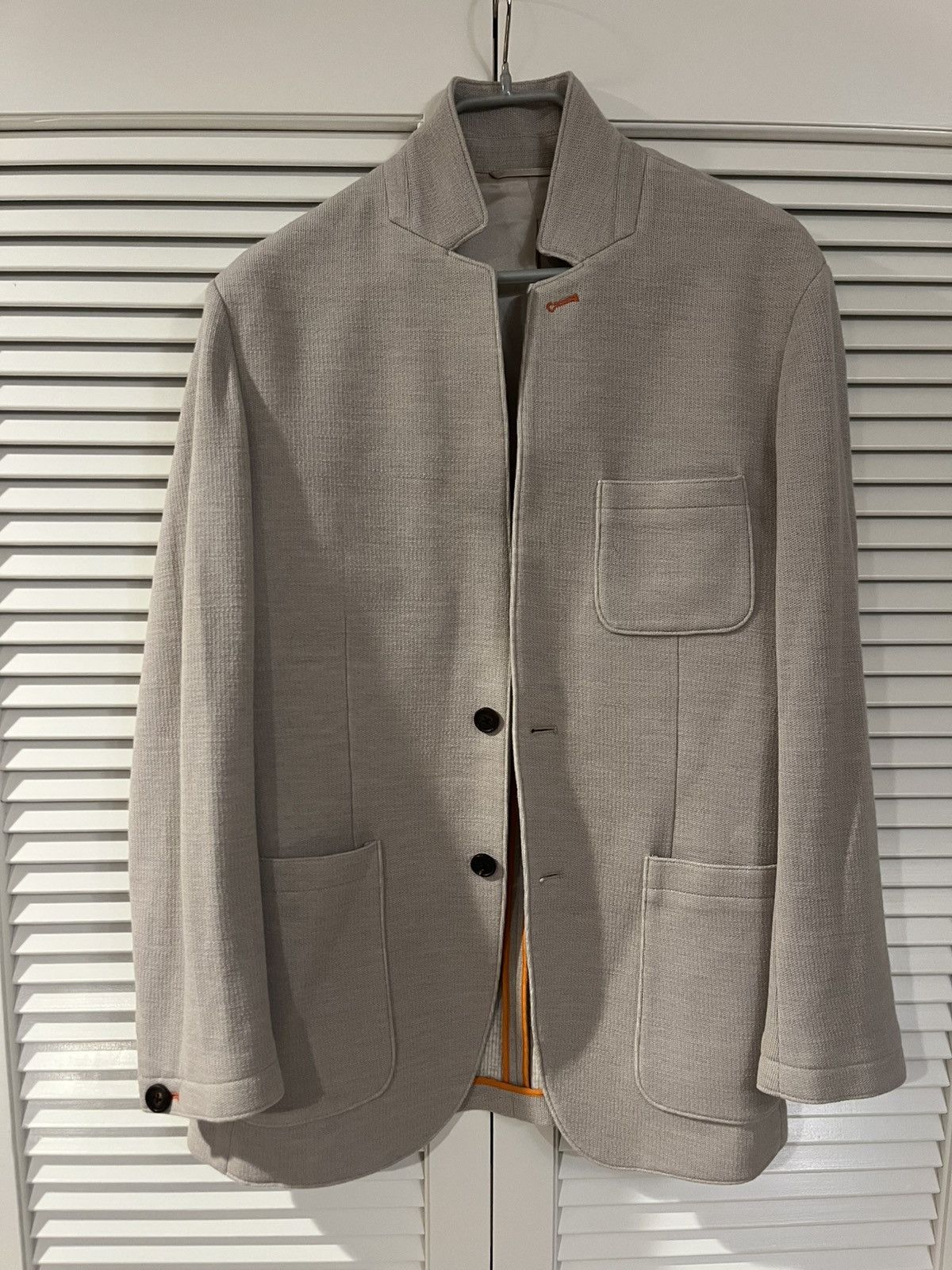 Shanghai Tang Shanghai Tang Ultra-Light Knit Two-Button Blazer White Size 38R - 2 Thumbnail