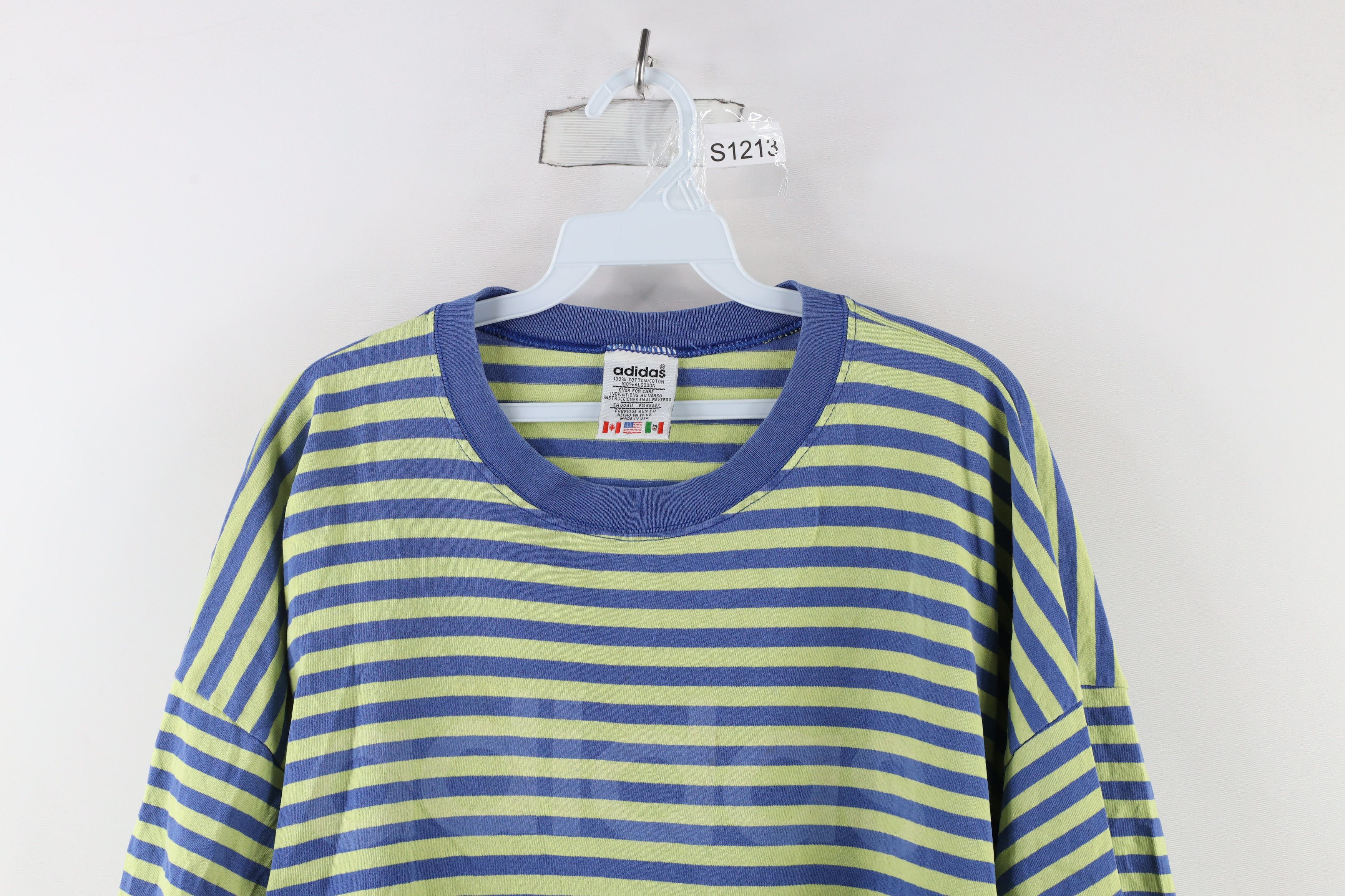Adidas × Vintage Vintage 90s Adidas Out Striped Short Sleeve T-Shirt USA Size US L / EU 52-54 / 3 - 2 Thumbnail