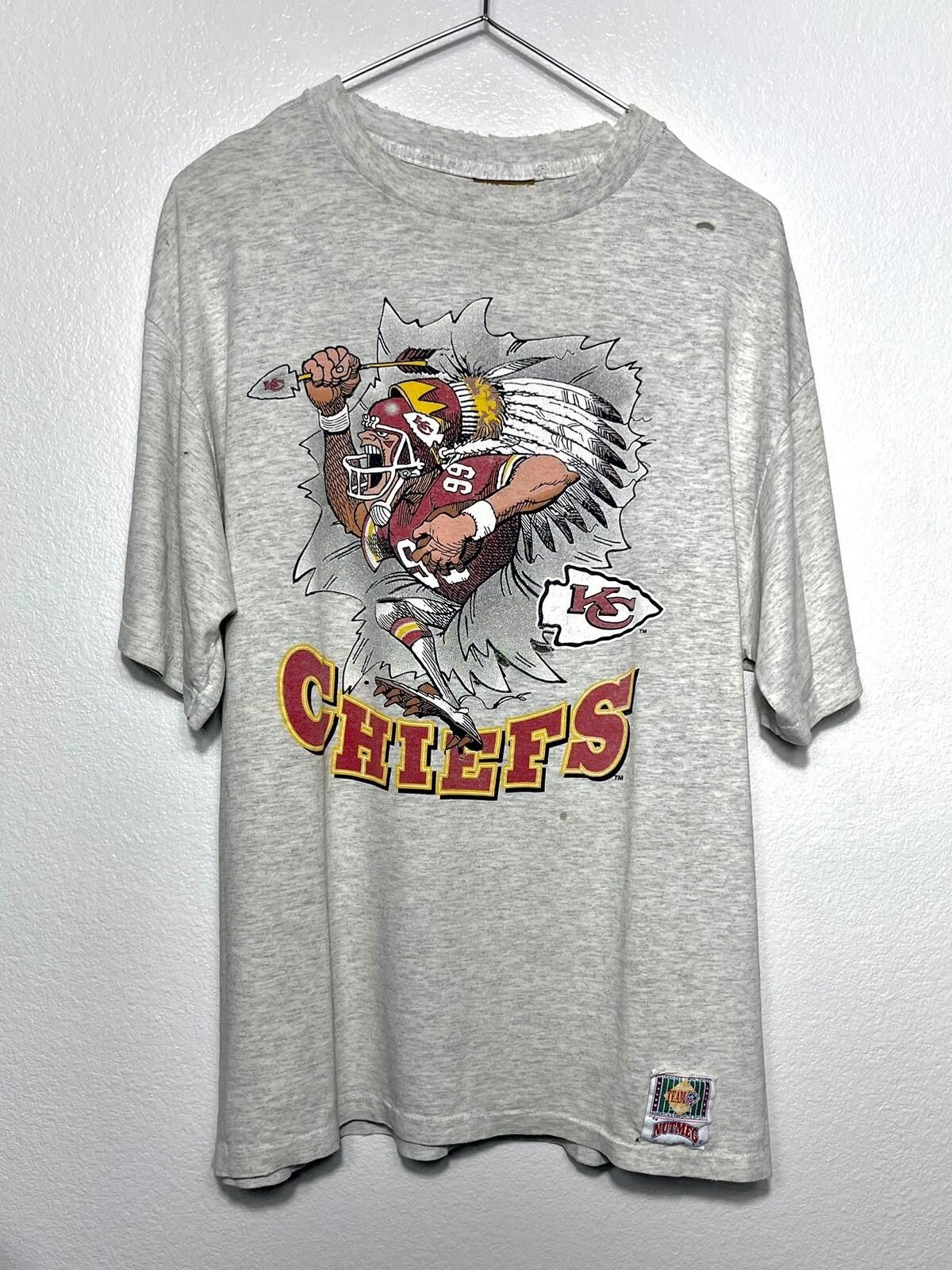 Nutmeg VTG 1990’s Kansas City Chiefs Nutmeg Mills Jack Davis Shirt Size US XL / EU 56 / 4 - 1 Thumbnail