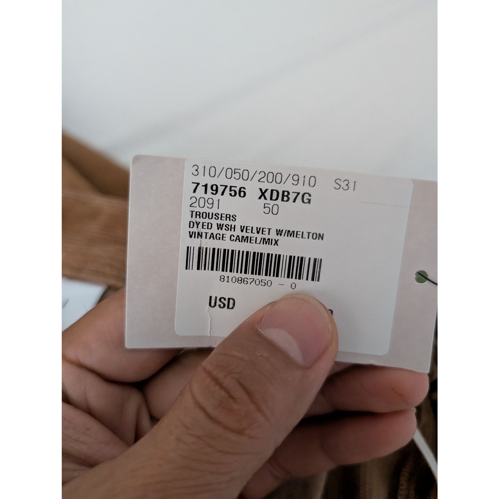 Gucci o1rshd1 Trousers Dyed Wash Velvet W/Melton Vintage Camel/Mix Size US 34 / EU 50 - 23 Thumbnail