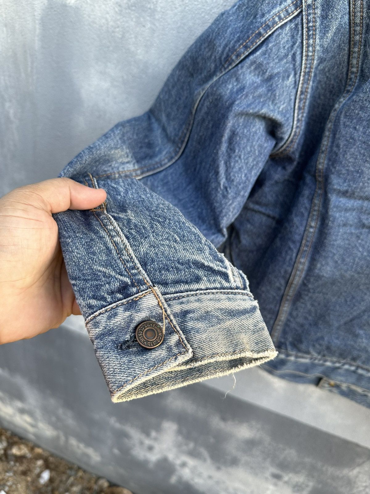 Edwin Vintage 80s Edwin rusty wash trucker denim jacket Size US L / EU 52-54 / 3 - 6 Thumbnail