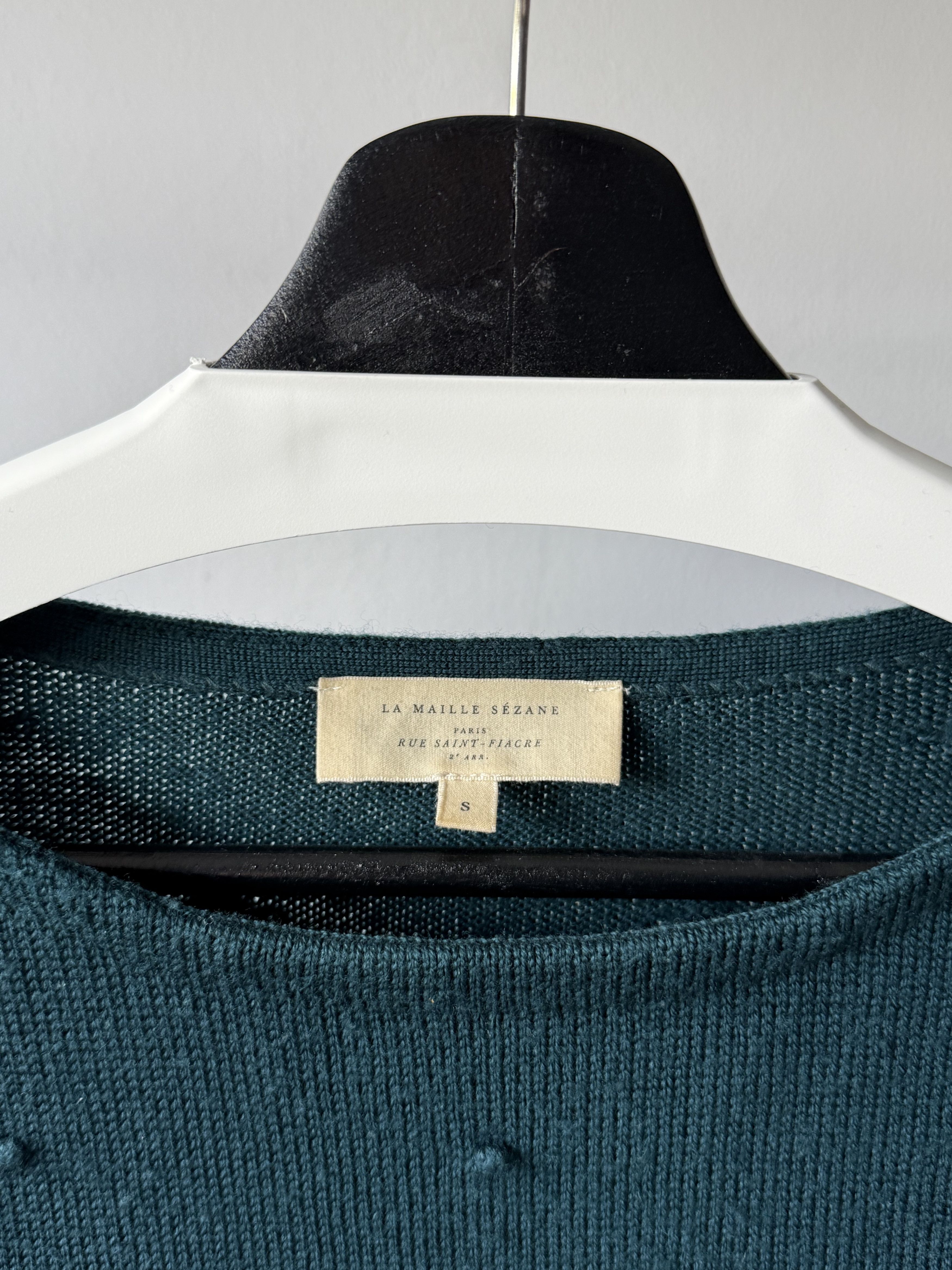 Sezane La Maille Sezane Green Merino Wool Popcorn Knitted Sweater Size S / US 4 / IT 40 - 9 Thumbnail